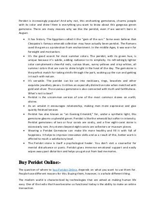 PERIDOT| August Birthstone