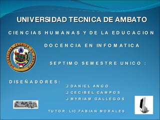UNIVERSIDAD TECNICA DE AMBATO 