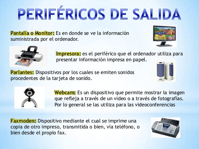 Resultado de imagen para perifericos de entrada y salida