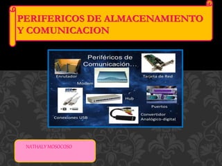 NATHALY MOSOCOSO
PERIFERICOS DE ALMACENAMIENTO
Y COMUNICACION
 