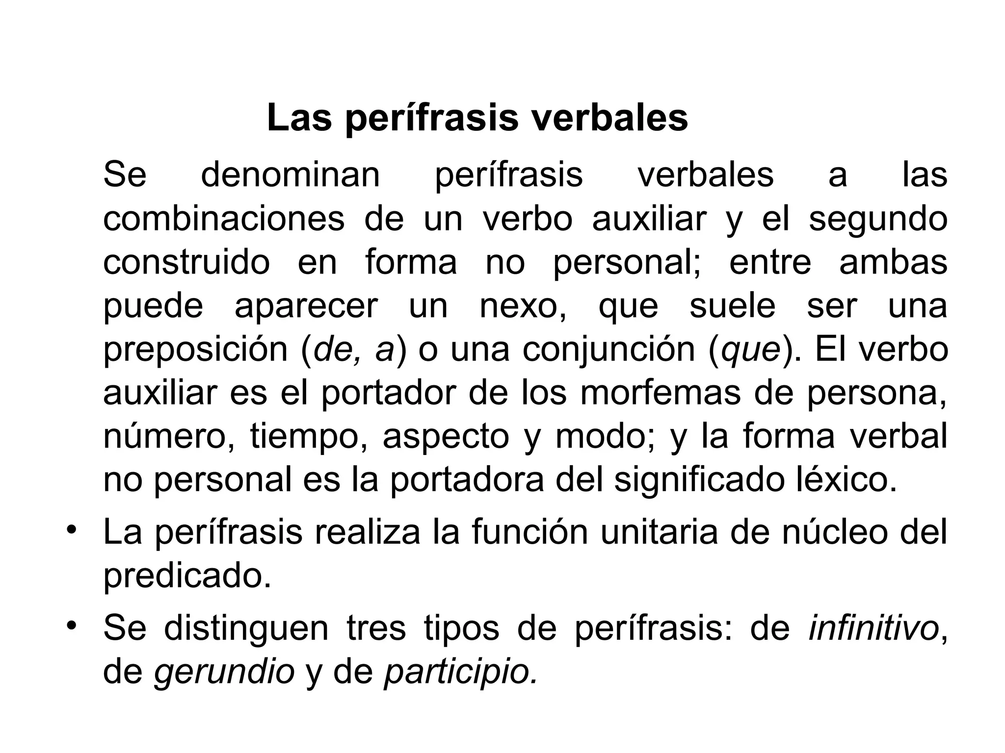 Perifrases verbales | PPT