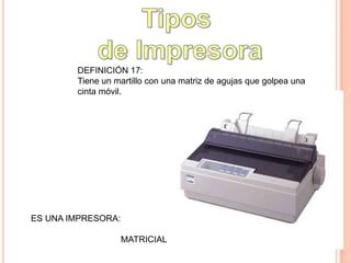 Definición 20: Impresora de tipo gráfico de muy alta calidad. Profesional. :PLOTTEREs un: