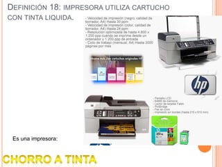 Definición 21:DISPOSITIVO UTILIZADO PARA REPRODUCIR SONIDO.La 21 es un:PARLANTE.