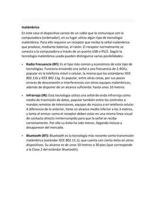 Periféricos  de entrada