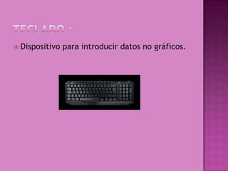  Dispositivo   para introducir datos no gráficos.
 