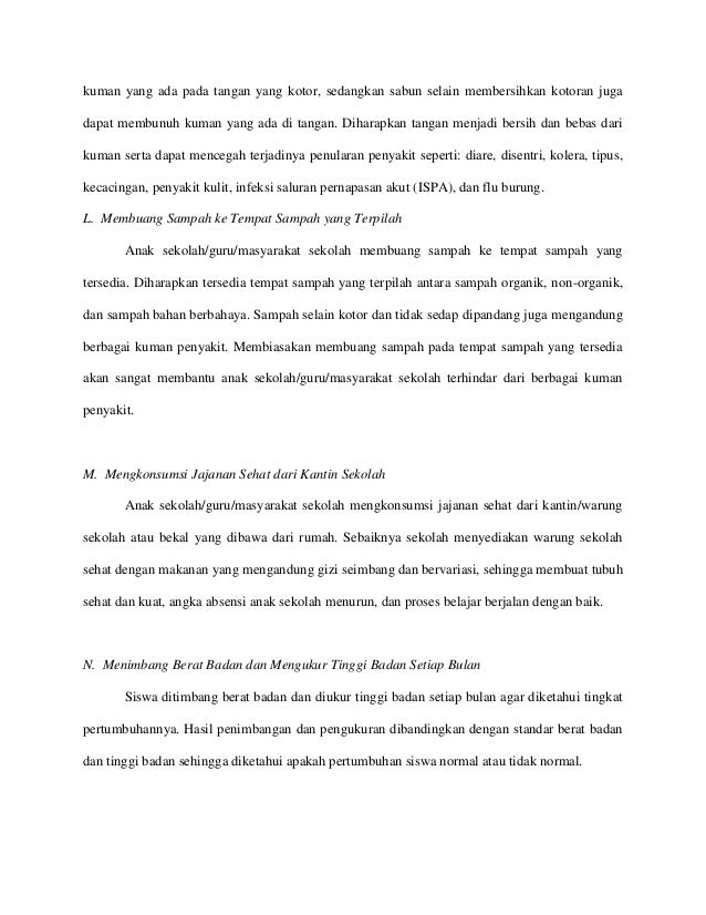 Perilaku Hidup Bersih Dan Sehat Di Sekolah