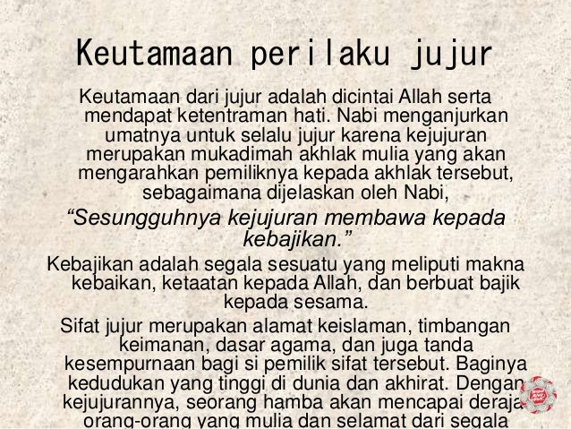 Perilaku Jujur dalam Kehidupan Sehari-hari - Agama Islam