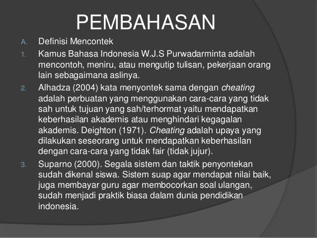 Perilaku mencontek siswa dan faktor yang mempengaruhi