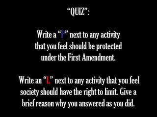 Free Speech Opinion Survey