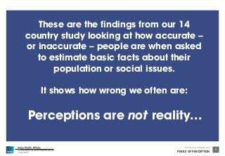 © Ipsos MORI 
Source: Ipsos Global @dvisor 
PERILS OF PERCEPTION 
2 
These are the findings from our 14 
country study loo...
