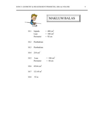Perimeter area volume | PDF