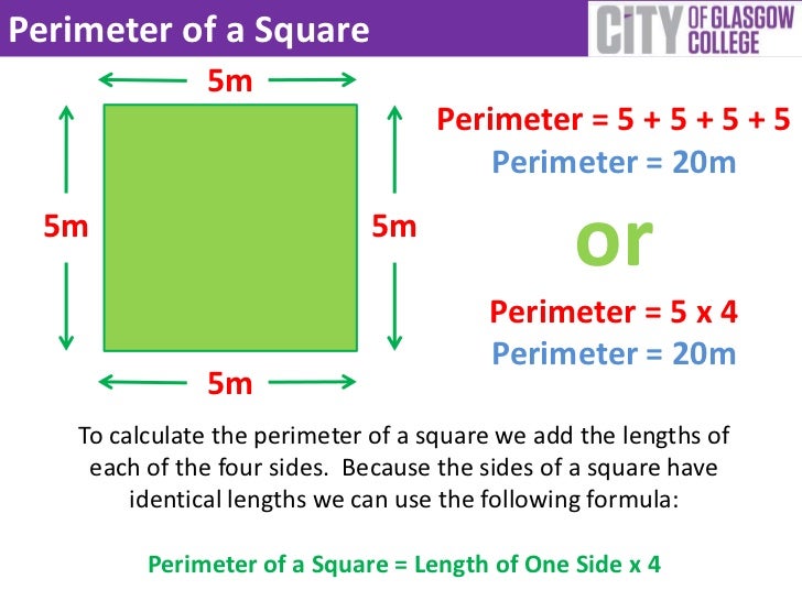 how to work out the perimeter of a square
