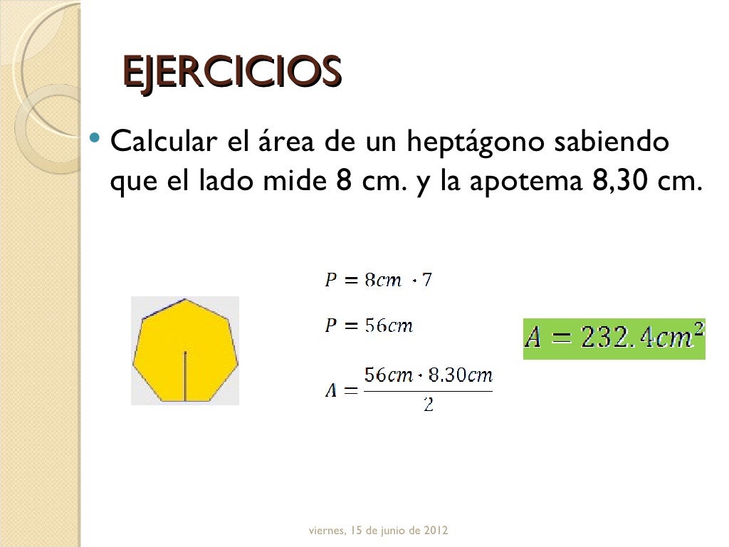 Calculo De Area Y Perimetro De Poligonos Regulares - Printable