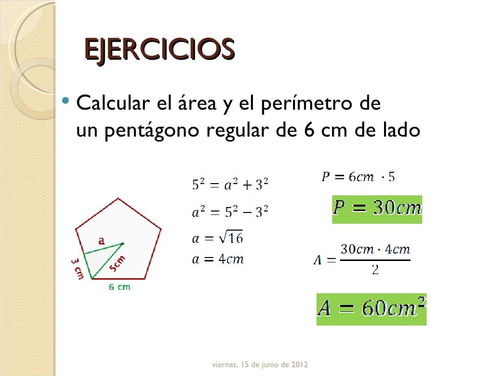 Perimetro Y Area De Poligonos Regulares