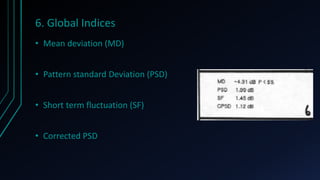 6. Global Indices
• Mean deviation (MD)
• Pattern standard Deviation (PSD)
• Short term fluctuation (SF)
• Corrected PSD
 