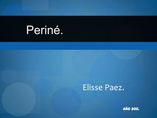 Periné.,[object Object],Elisse Paez. ,[object Object],Año 2011.,[object Object]