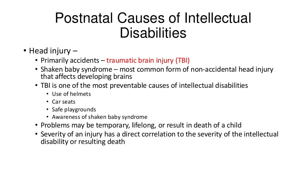 Perinatal and postnatal causes of intellectual disabilities chapter 2…