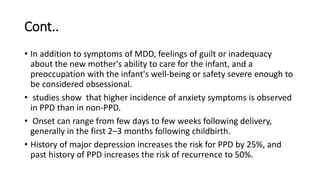 Ppd Risk Ranges Perinatal mental disorders.. 4th years.pptx