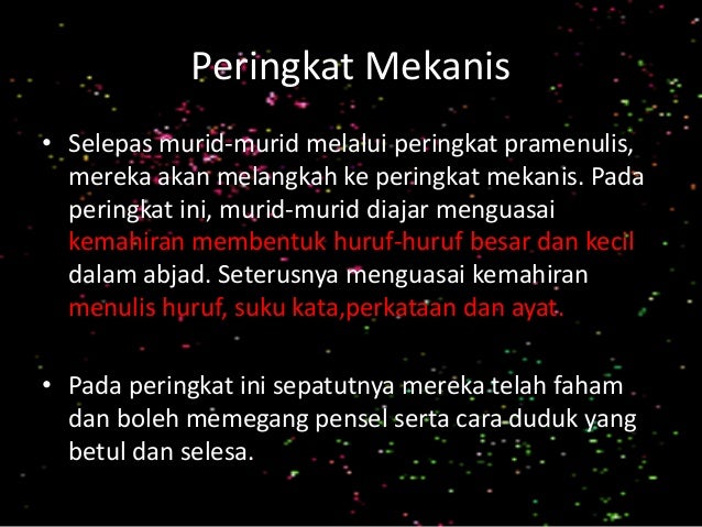 Peringkat Kemahiran Menulis