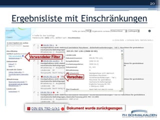 Ergebnisliste mit Einschränkungen20Verwendeter FilterVorschauDokument wurde zurückgezogen
