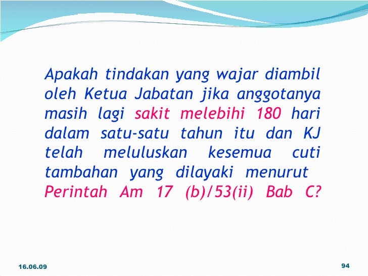 Perintah am bab c (cuti) Perintah am bab c (cuti)