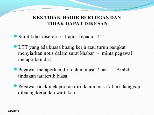 Tatacara Melapor Kes Untuk Tindakan Tatatertib Oleh Ketua Jabatan Ppt Download
