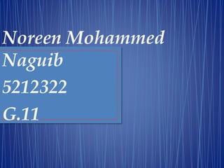 Noreen Mohammed
Naguib
5212322
G.11
 