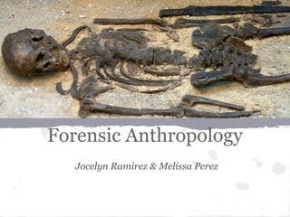 Forensic Anthropology
Jocelyn Ramirez & Melissa Perez
1
 