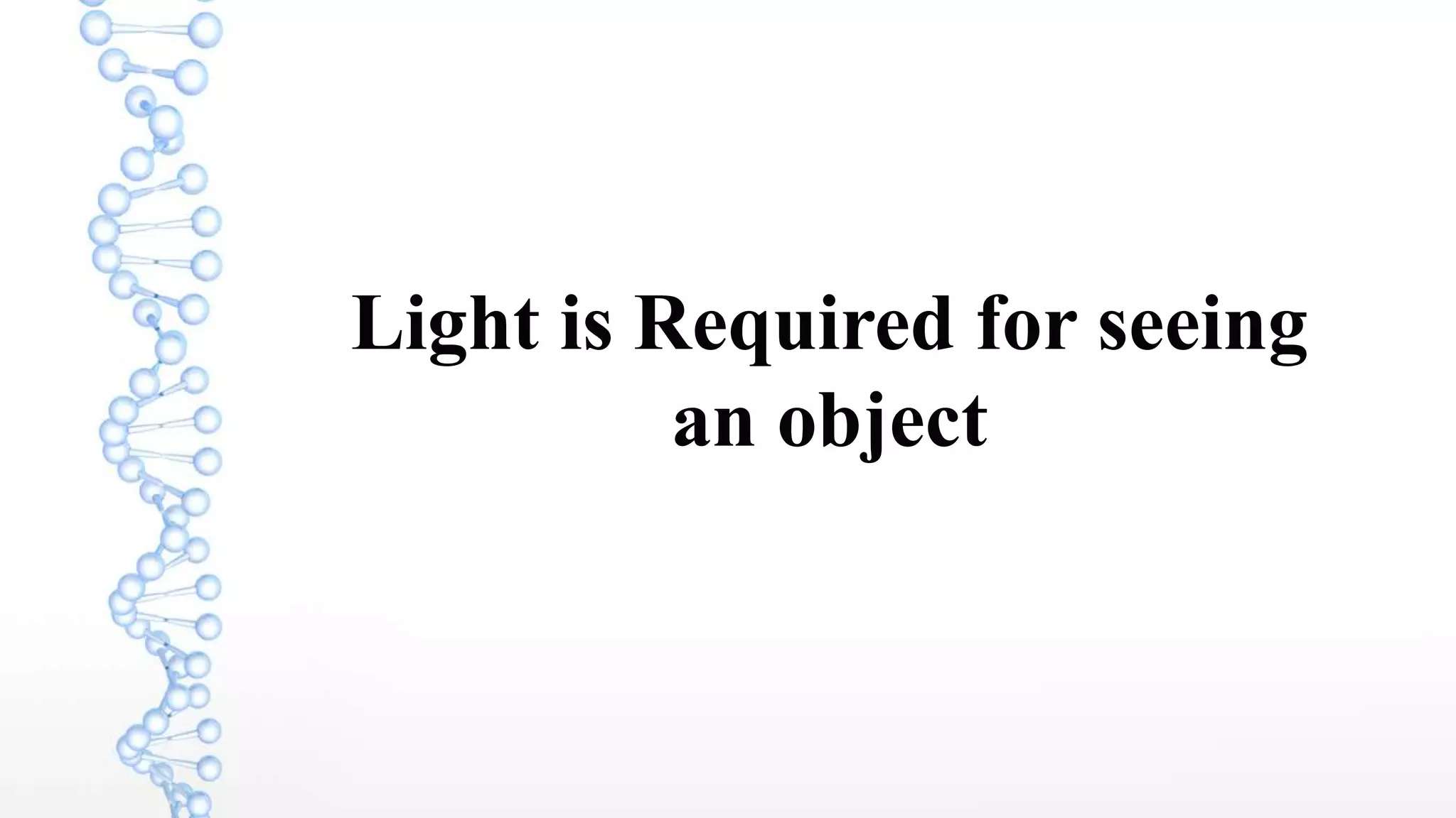 Light is Required for seeing
an object