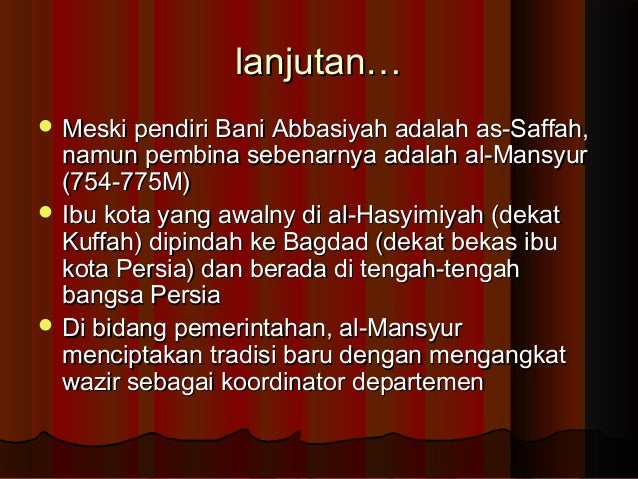 Periode Pemerintahan Bani Abasiyah