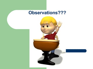 Observations??? 