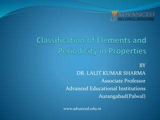 BY
DR. LALIT KUMAR SHARMA
Associate Professor
Advanced Educational Institutions
Aurangabad(Palwal)
www.advanced.edu.in
 
