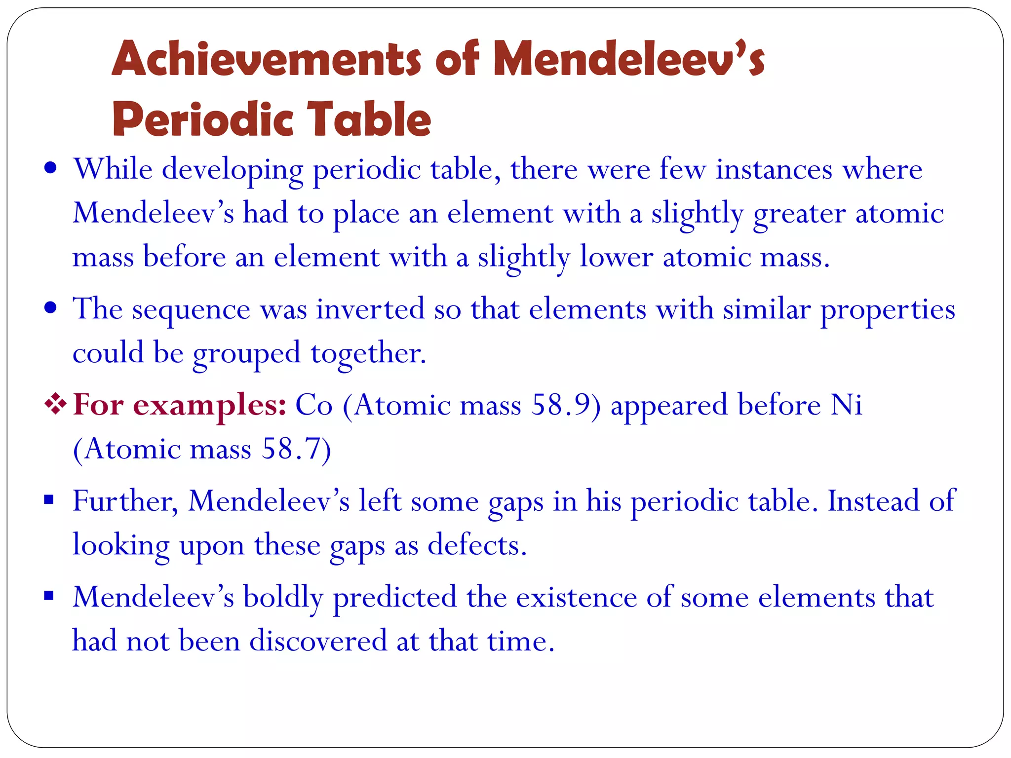 Periodic Classification of Elements | PDF