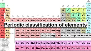 Periodic classification of elements
 