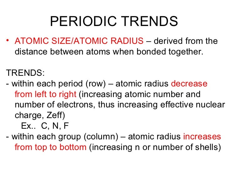 periodicity increasing atomic size