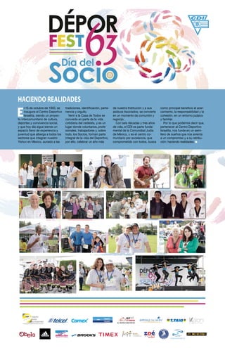 14

CDI

27 DE OCTUBRE DE 2013

Actividades Recreativas: Escenario Princi
Concurso del Día del Socio

I

ndustrias T-TAIO ...
