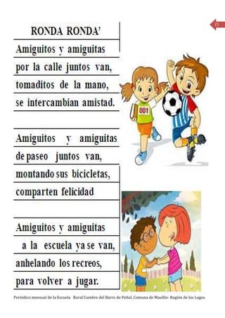 21




Periódico mensual de la Escuela Rural Cumbre del Barro de Peñol, Comuna de Maullín- Región de los Lagos
 