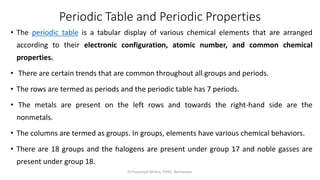 Periodic Properties.btech 1st year notes | PDF
