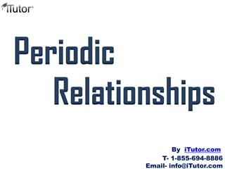 Periodic
Relationships
T- 1-855-694-8886
Email- info@iTutor.com
By iTutor.com
 