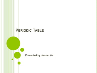 PERIODIC TABLE




    Presented by Jordan Yun
 