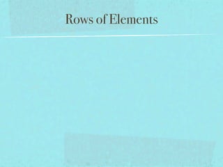 Rows of Elements
 