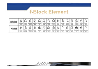 f-Block Element
 