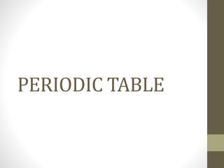 PERIODIC TABLE 
 
