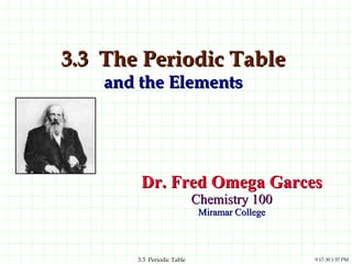 3.3  The Periodic Table  and the Elements ,[object Object],[object Object],[object Object]