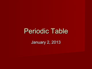 Periodic Table
  January 2, 2013
 