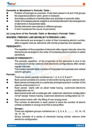 Periodic Table Summary Notes.pdf Periodic Table - Chemistry Revision Notes | PDF