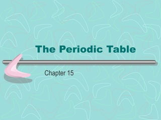 The Periodic Table Chapter 15 