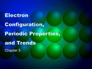 Electron
Configuration,
Periodic Properties,
and Trends
Chapter 5
 