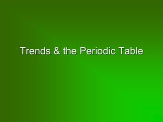 Trends & the Periodic Table
 