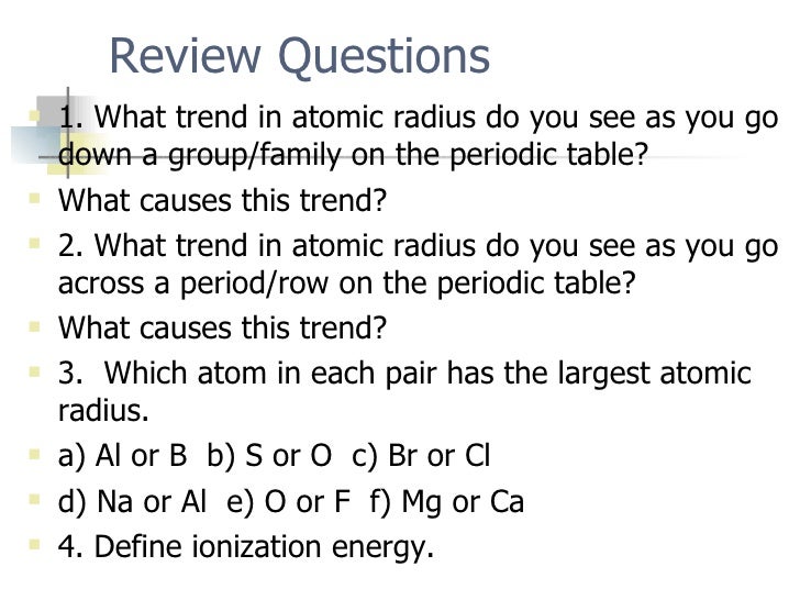 atomic radius increases ionization energy decreases electronegativity decreases 17 - Define Periodic Table Atomic Radius atomic radius increases ionization energy decreases electronegativity decreases 17 - Define Periodic Table Atomic Radius